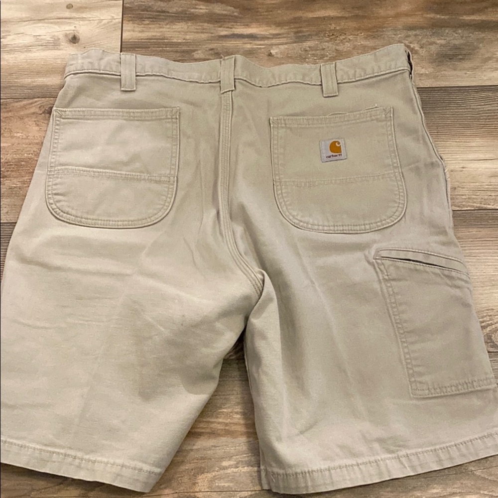 Carhartt Tan Flat Front Shorts Versatile Summer Essential - Picture 5 of 9